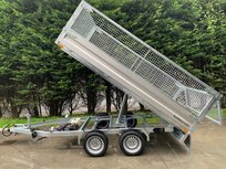 Dubbelas Elektrische kipper aanhangwagen 314x175x30 cm + loofrekken MTM 3000Kg