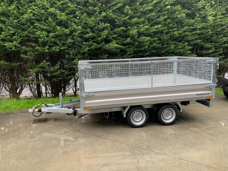 Dubbelas Elektrische kipper aanhangwagen 314x175x30 cm + loofrekken MTM 3000Kg