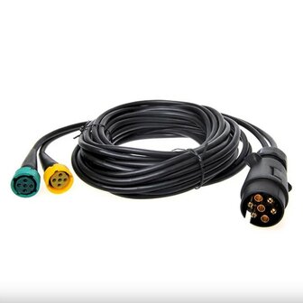 Kabelset 9m met stekker 7 polig en 2x connector 5-polig