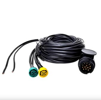 Kabelset 9m met stekker 13 polig en 2x connector 5-polig + 6M DC
