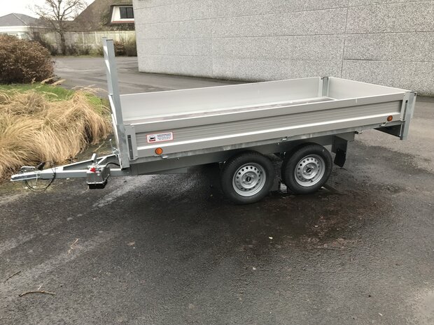Dubbelas kipper aanhangwagen 308x158 Mtm 750kg